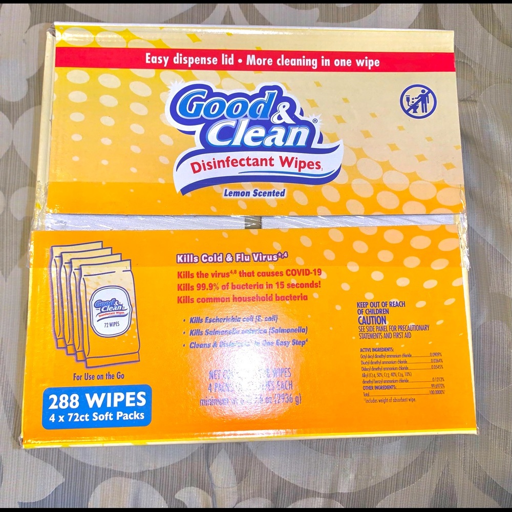 Good and clean disinfectant wipes lemon scented